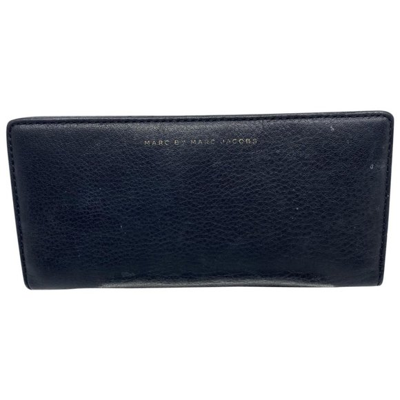 Marc Jacobs Handbags - Marc Jacobs Black Cream Leather Dual Fold Wallet